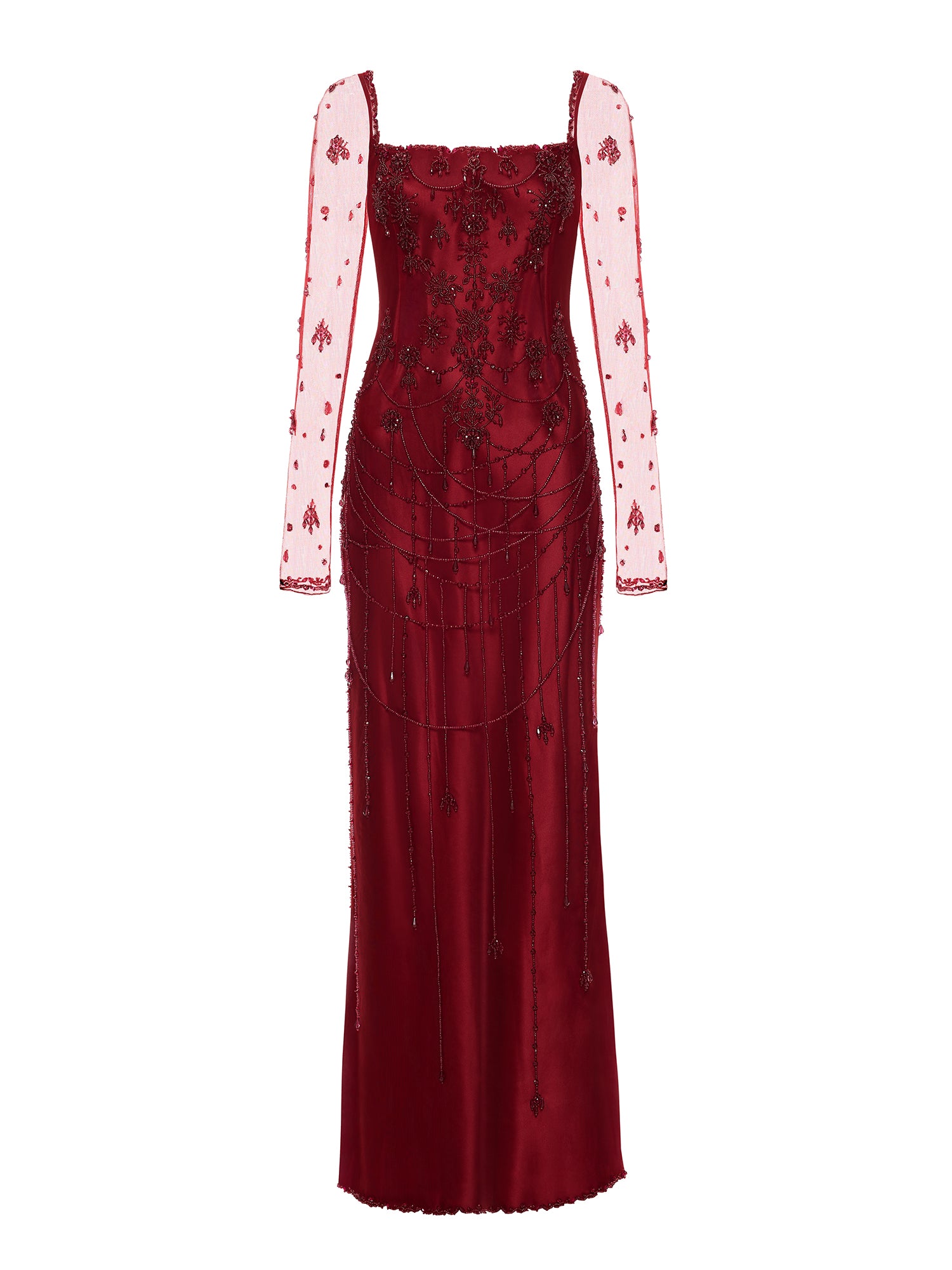 sheer dress in front of light Light Purple Sheer Embellished Bodice Gown 37466