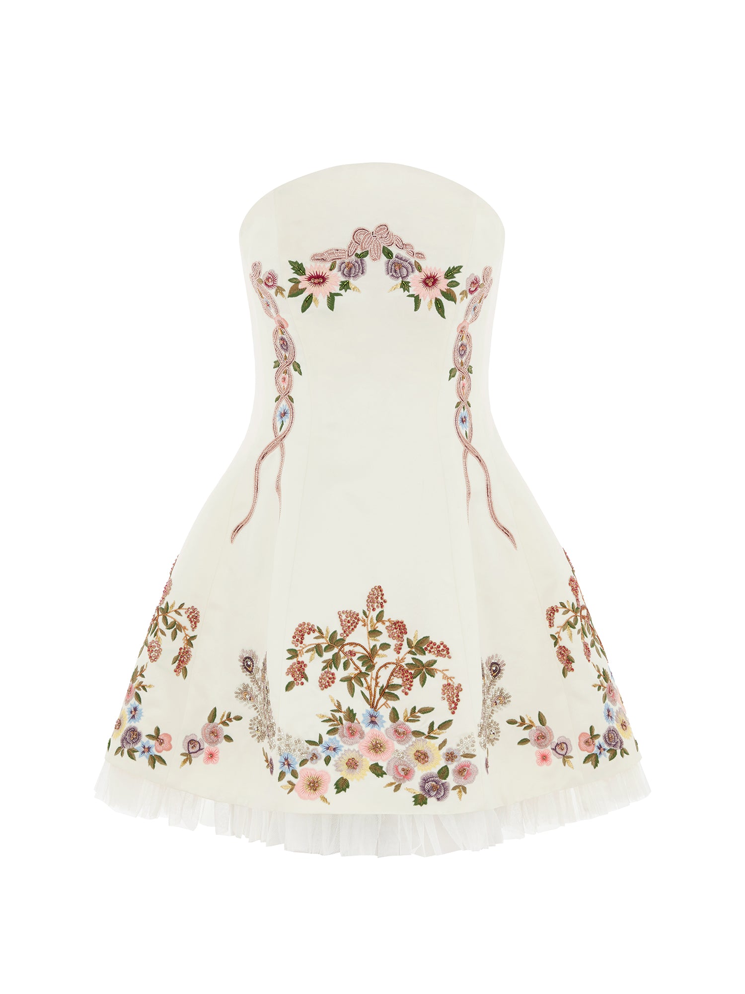 peacock embroidered dress Peacock Embroidered Long Dress with Brocade Detail