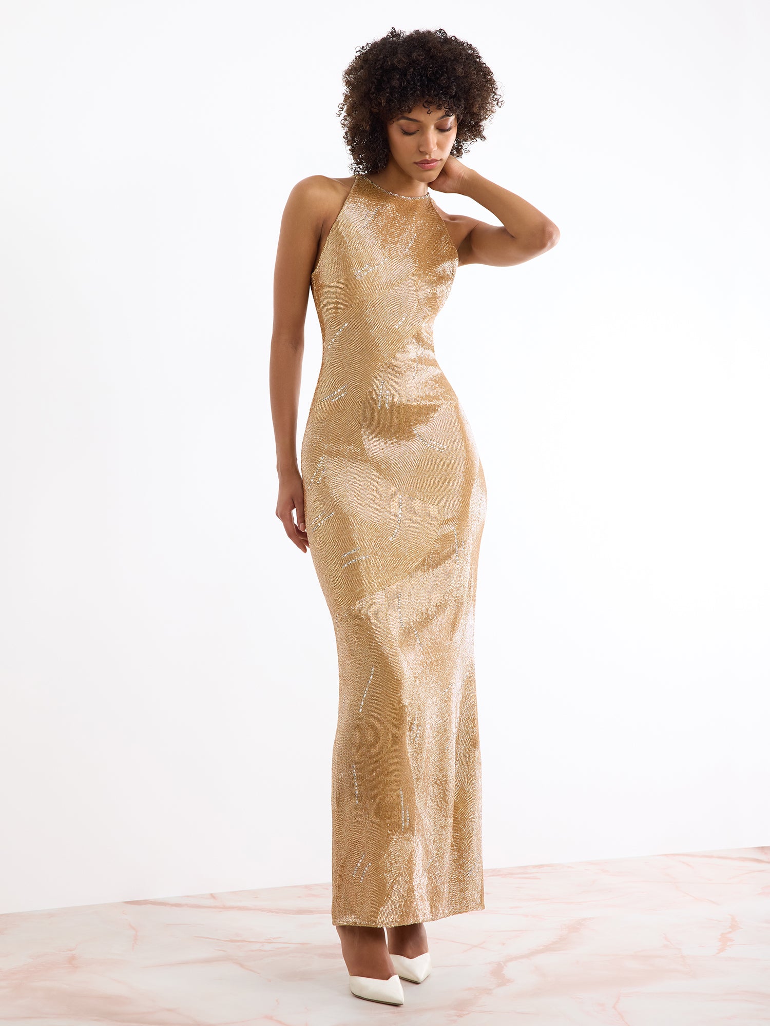 clio peppiatt martini dress gold Mini dress
