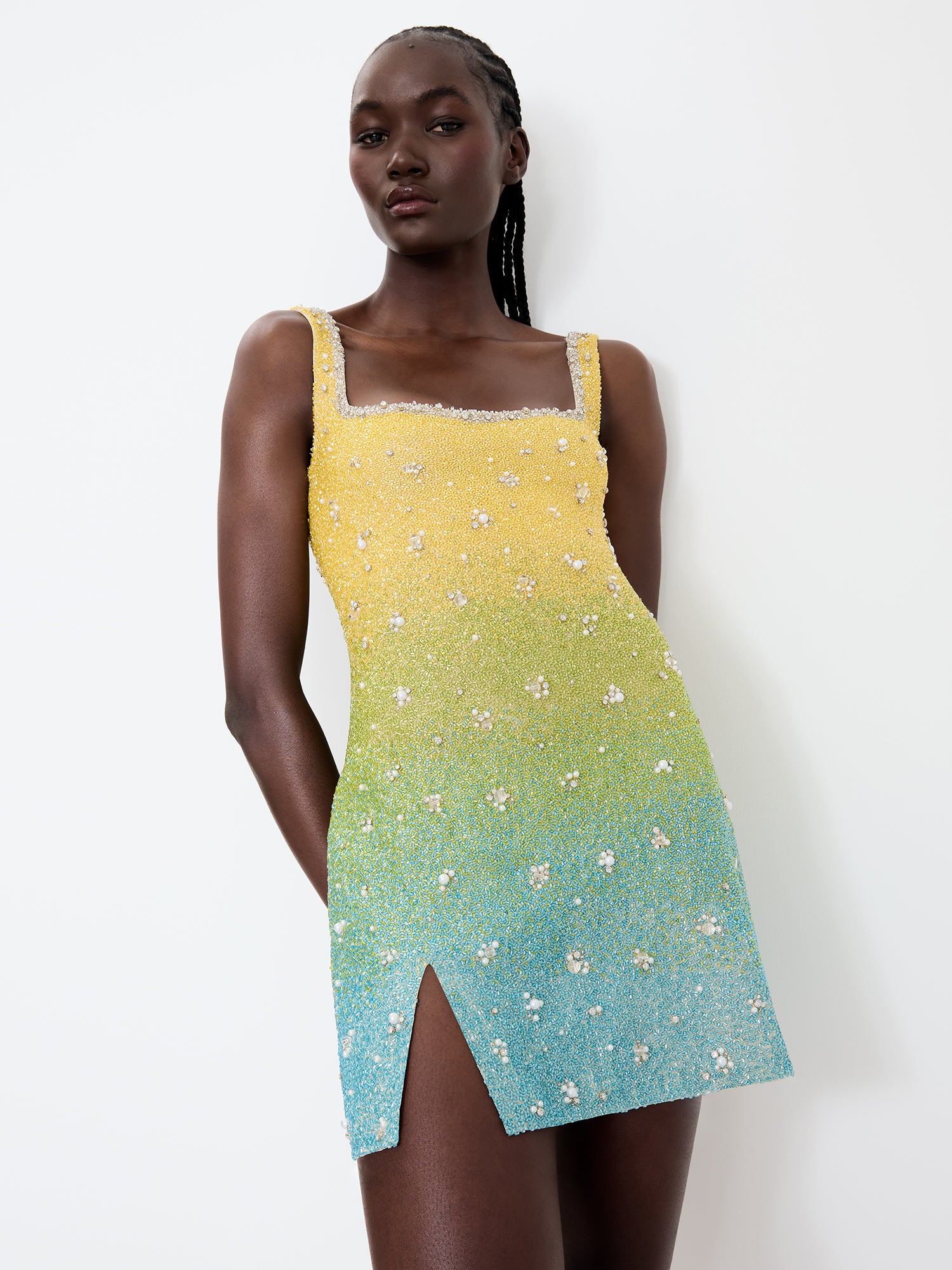 clio peppiatt gradient mini dress Clio Peppiatt Sunset Gradient Mini Dress