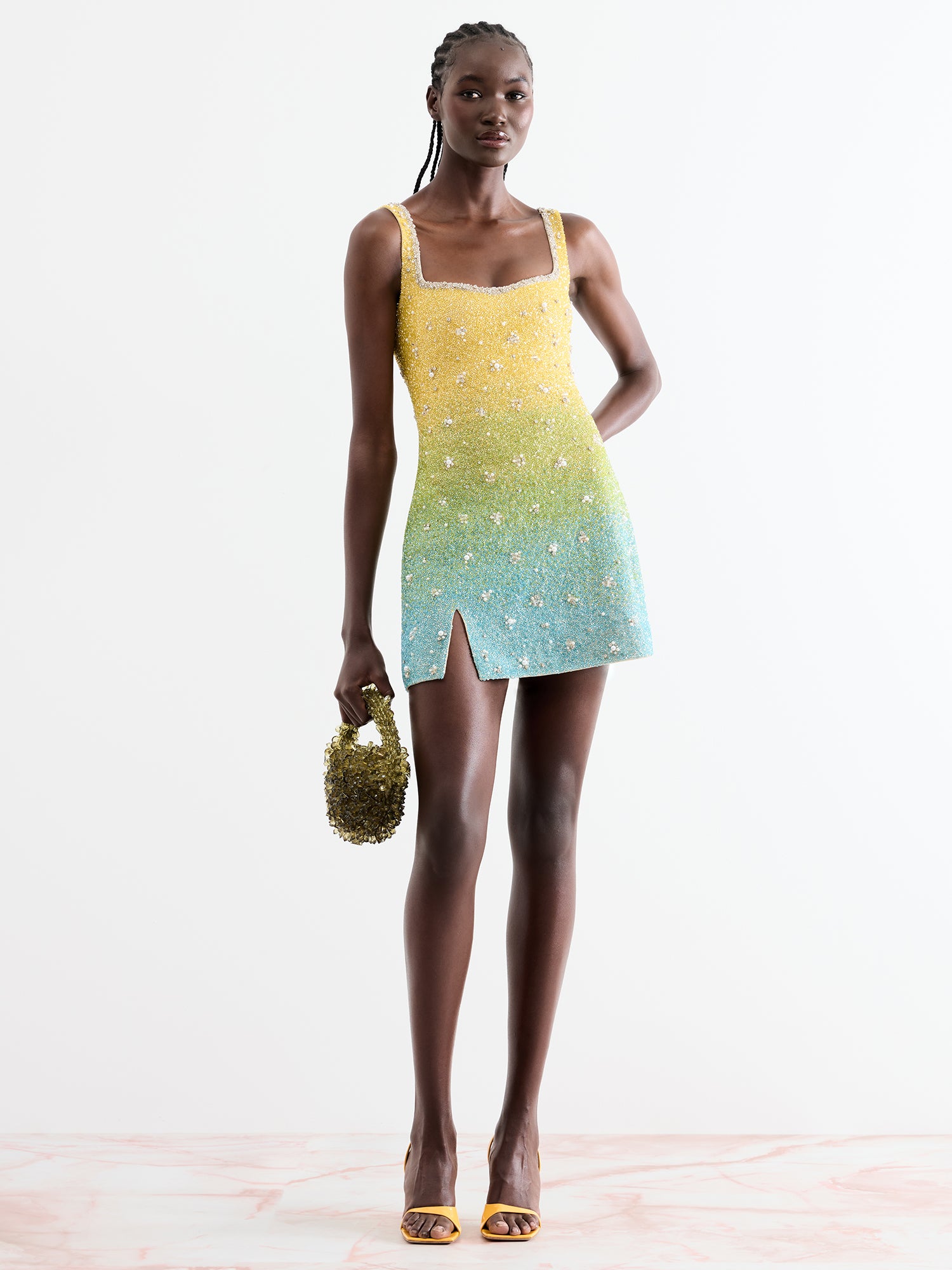 clio peppiatt gradient mini dress Clio Peppiatt | @alexandramalenaleclerc wearing our Tropical Gradient Mini and Petal Bag