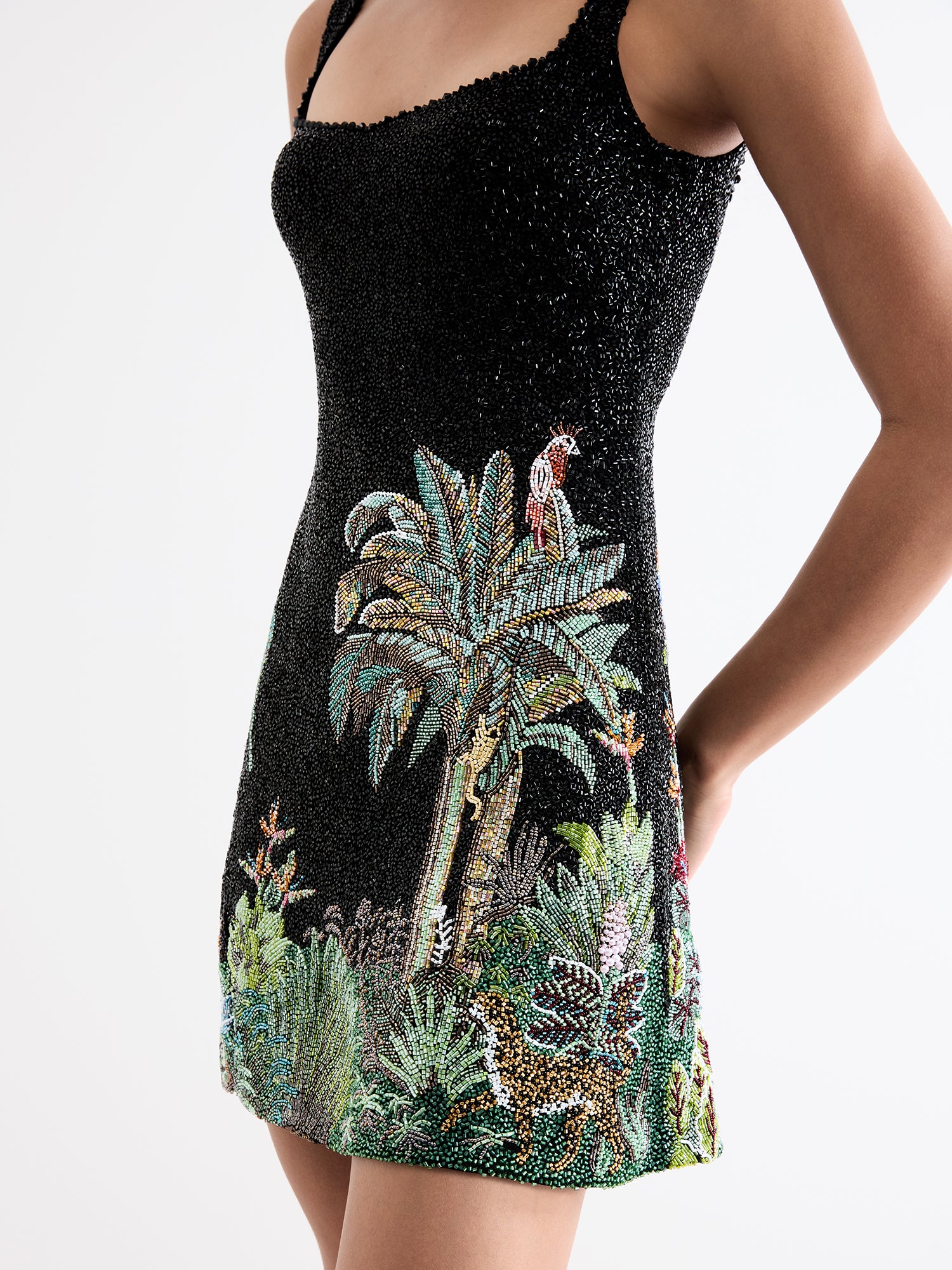 rio mini dress FARM Rio Banana Grapes Blue Sleeveless Mini Dress | Print | Size XS