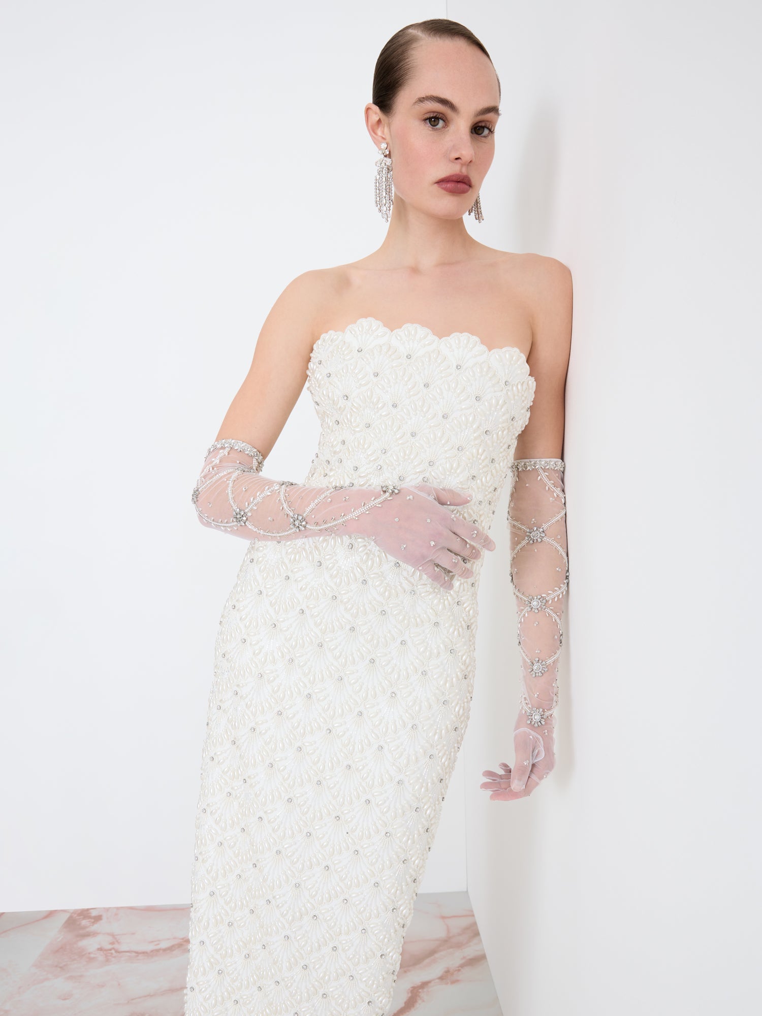Scallop Column Dress – Clio Peppiatt Scallop Column Dress – Clio Peppiatt