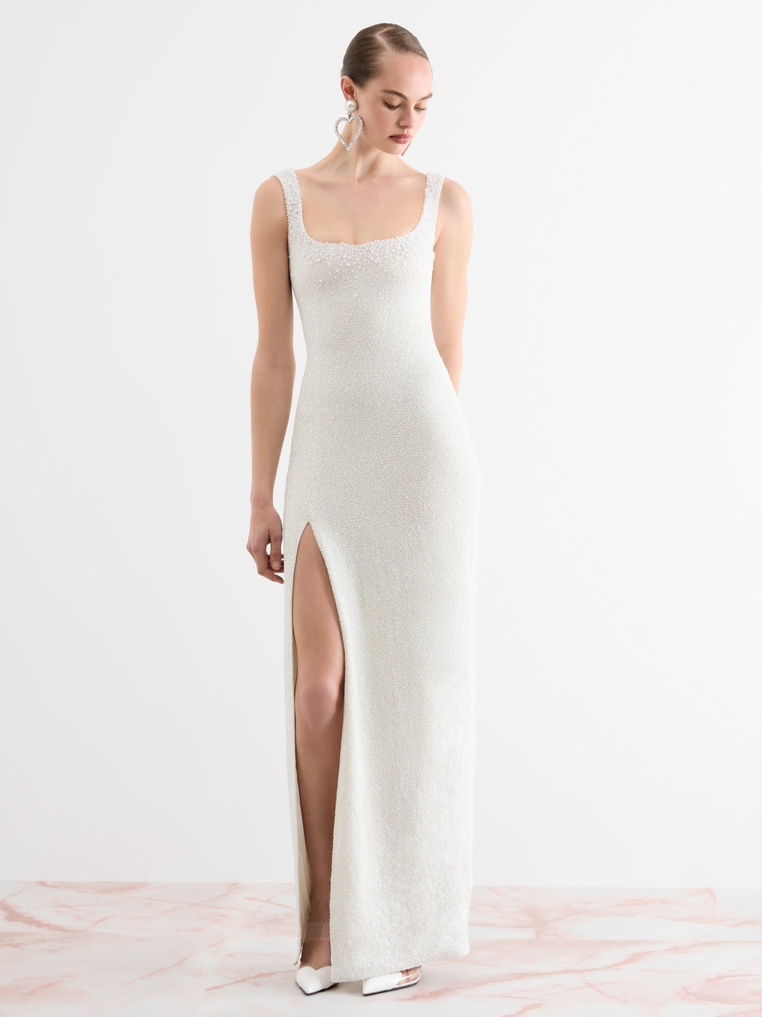 venus white cocktail dresses VENUS Cowl Neck Slip Dress | Off White
